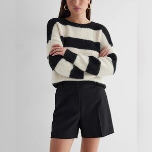 NWT Express Editor High Waisted Tailored Midi Shorts